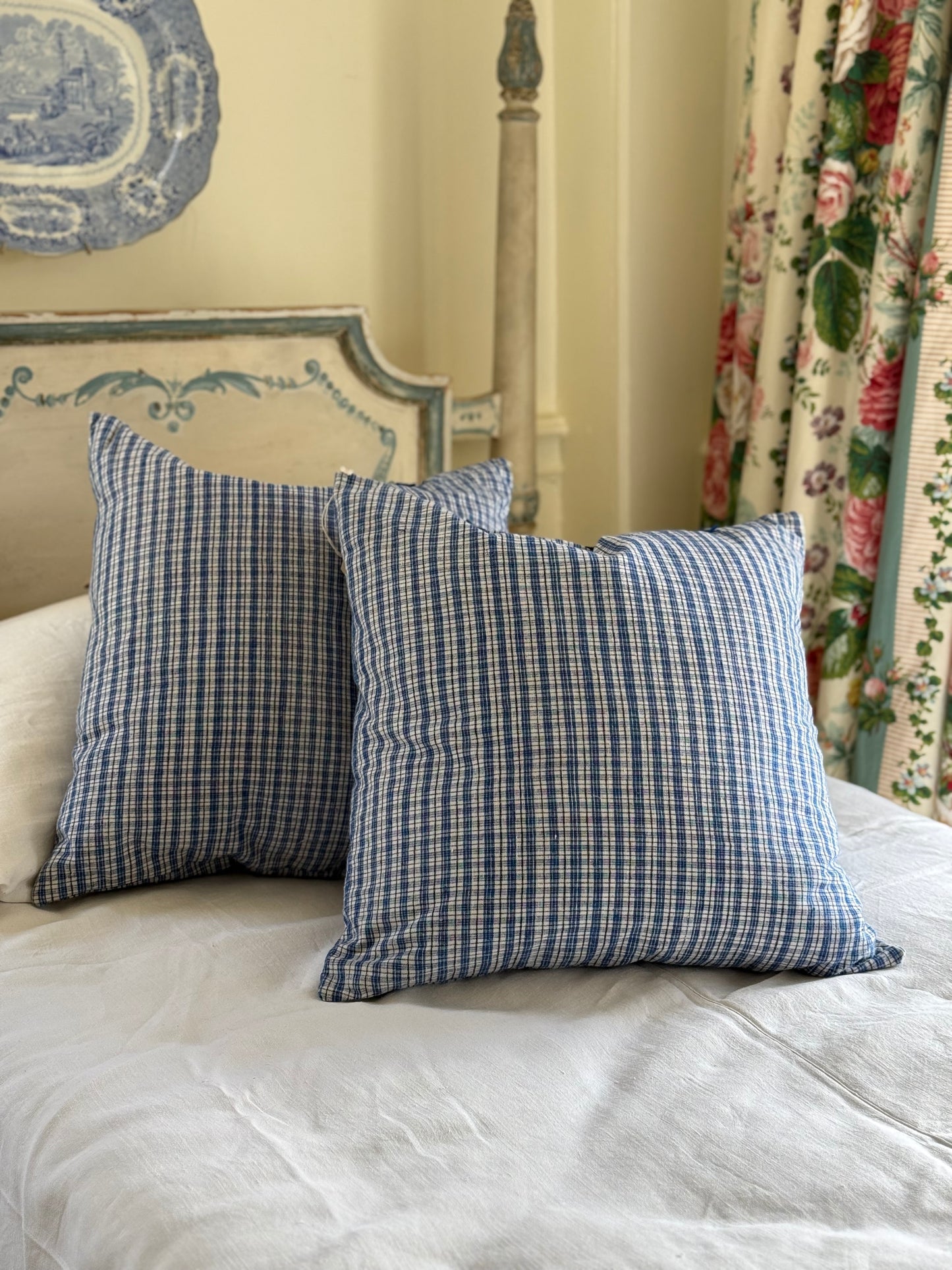 Vintage Chinese Ticking Pillows