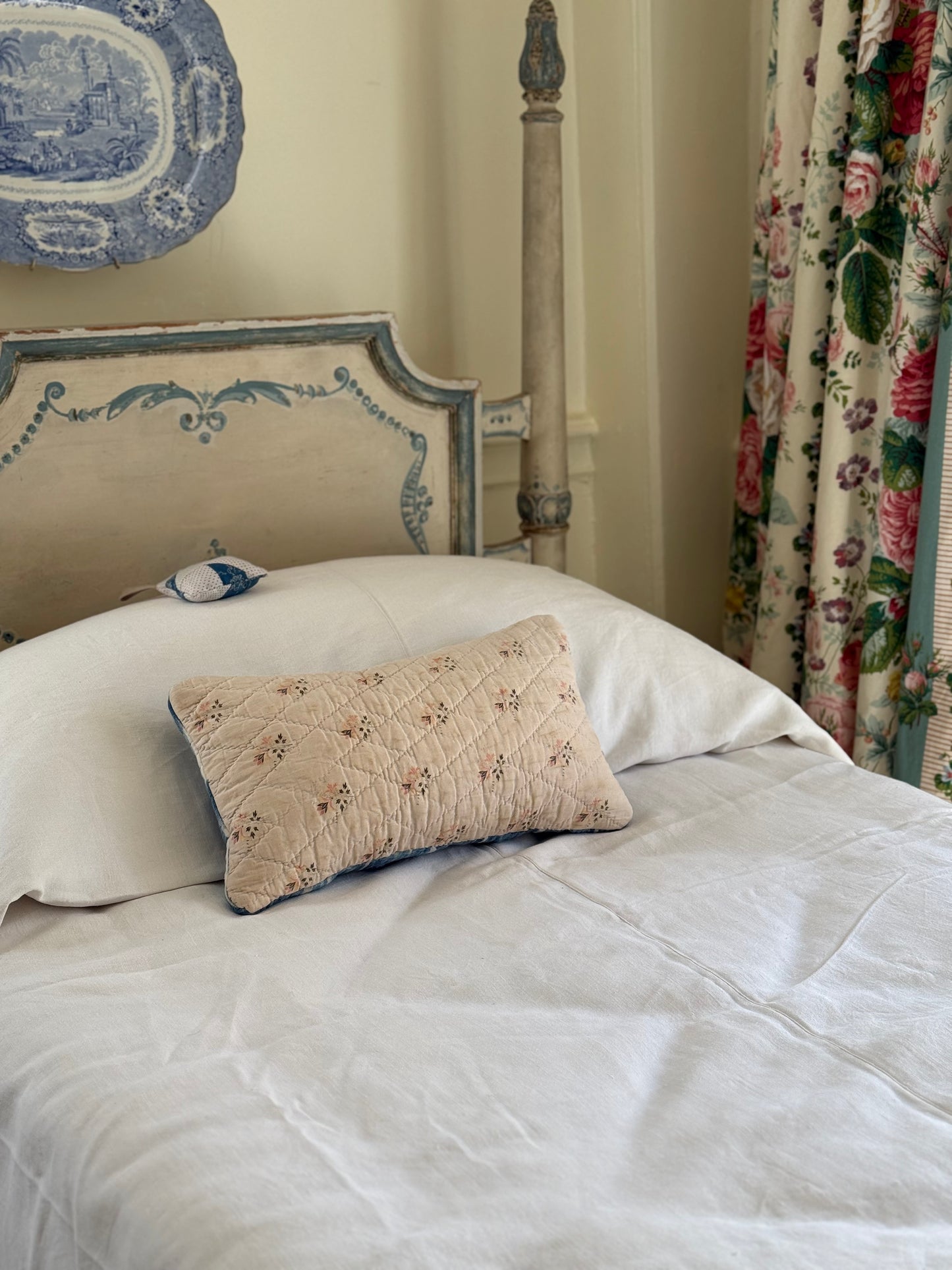 French Boutis Lumbar Pillow