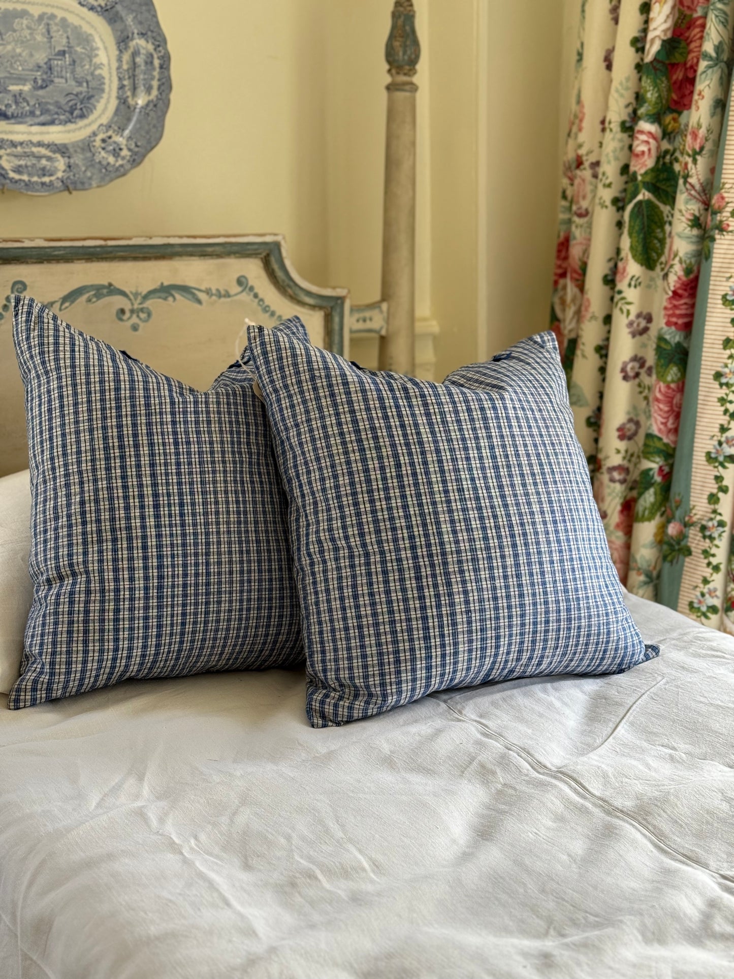 Vintage Chinese Ticking Pillows