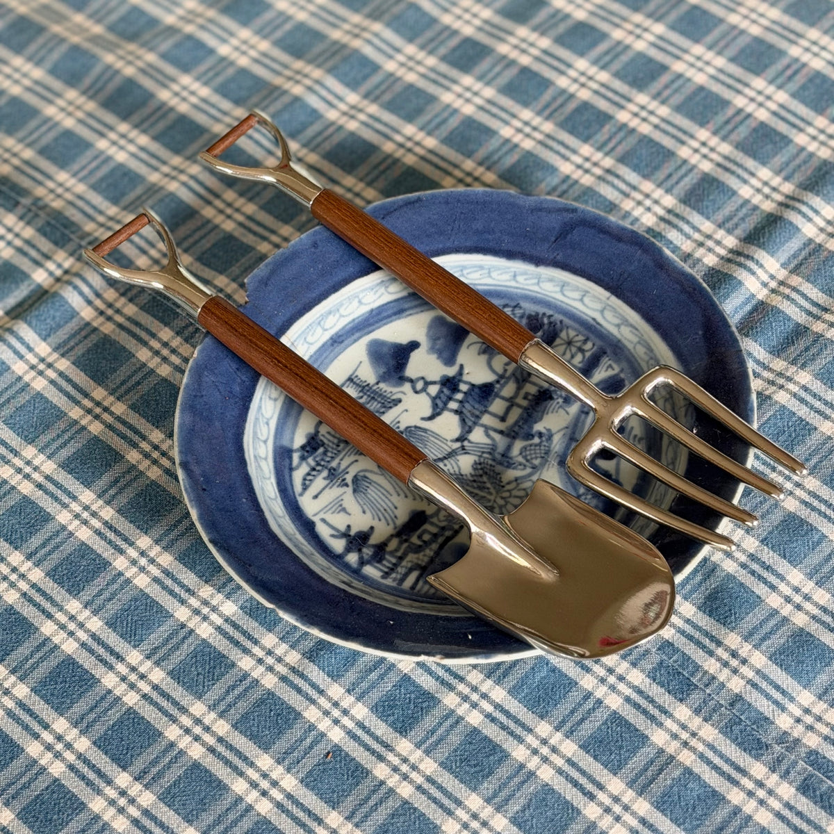 Pewter Garden Salad Servers