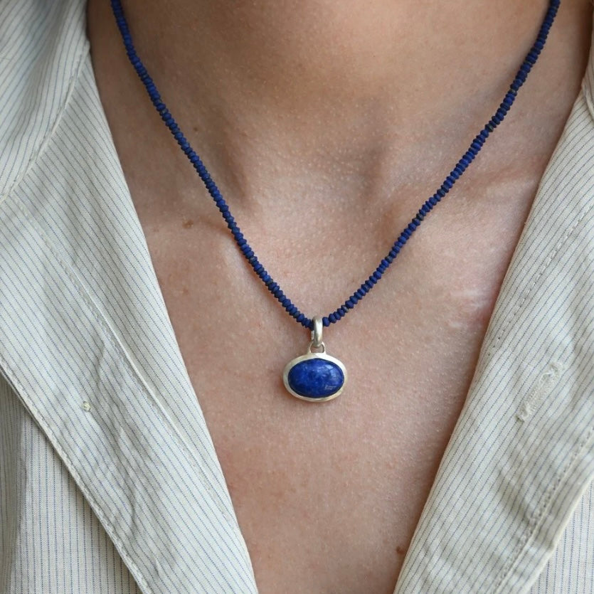 Dunton Ellerkamp Sterling Small Lapis Necklace