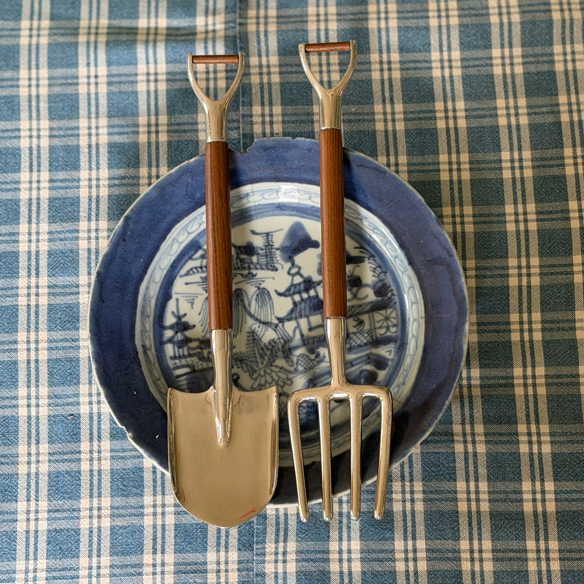 Pewter Garden Salad Servers