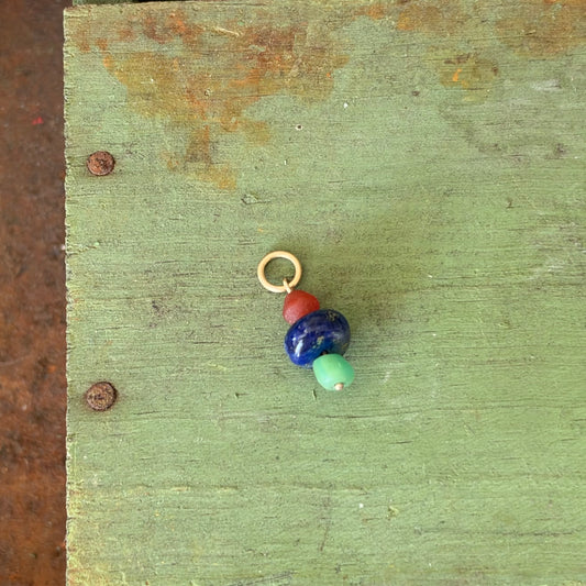 Dunton Ellerkamp Lapis, Glass, Carnelian Talisman