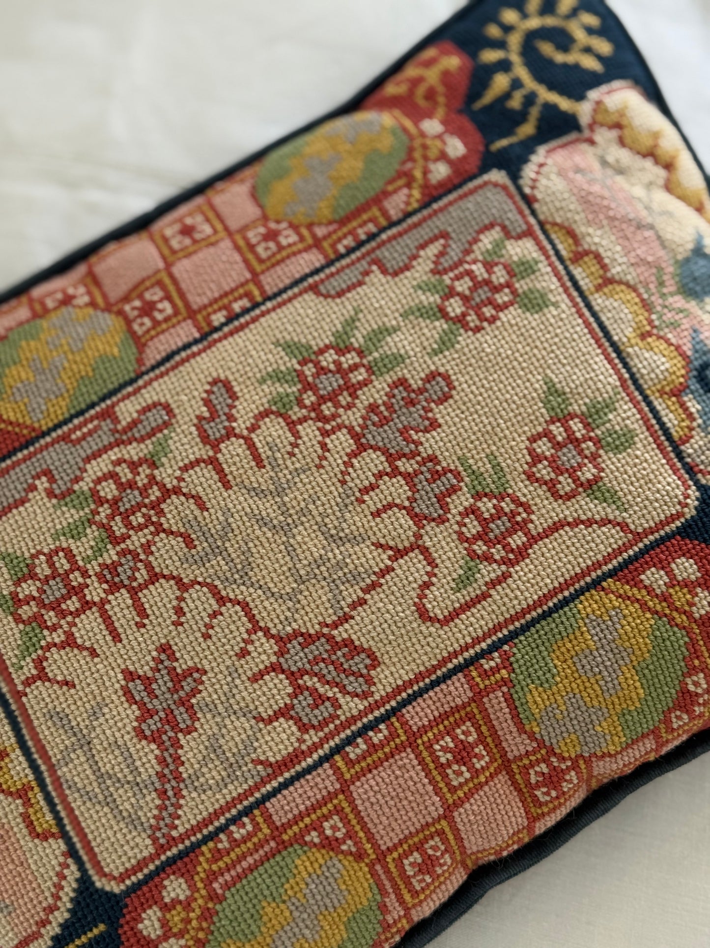 Vintage Needlepoint Pillow
