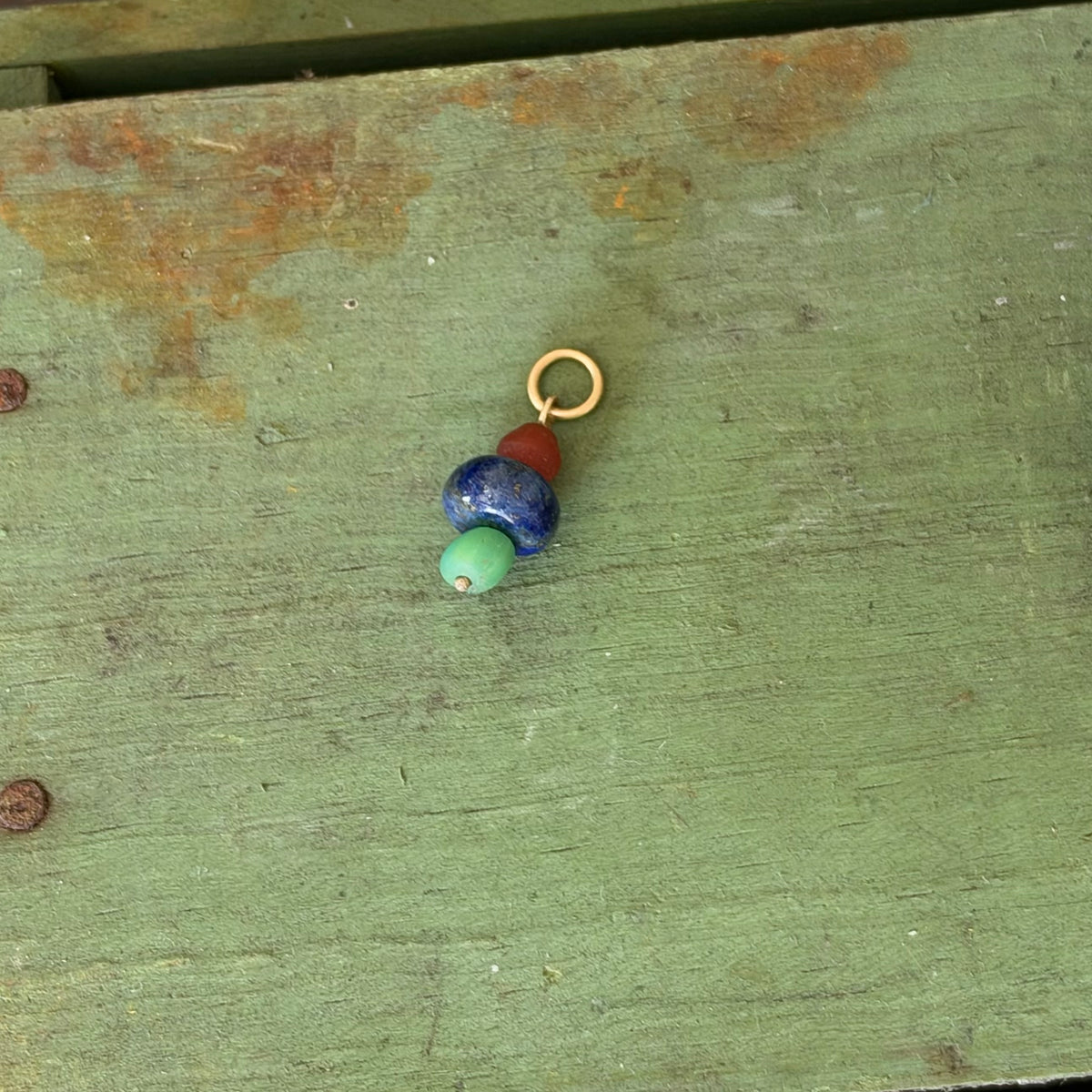 Dunton Ellerkamp Lapis, Glass, Carnelian Talisman