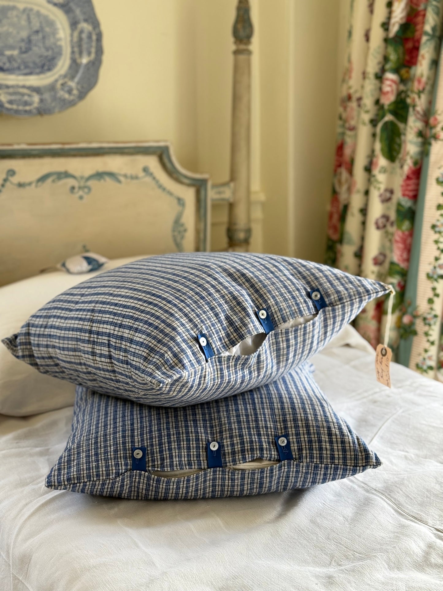 Vintage Chinese Ticking Pillows