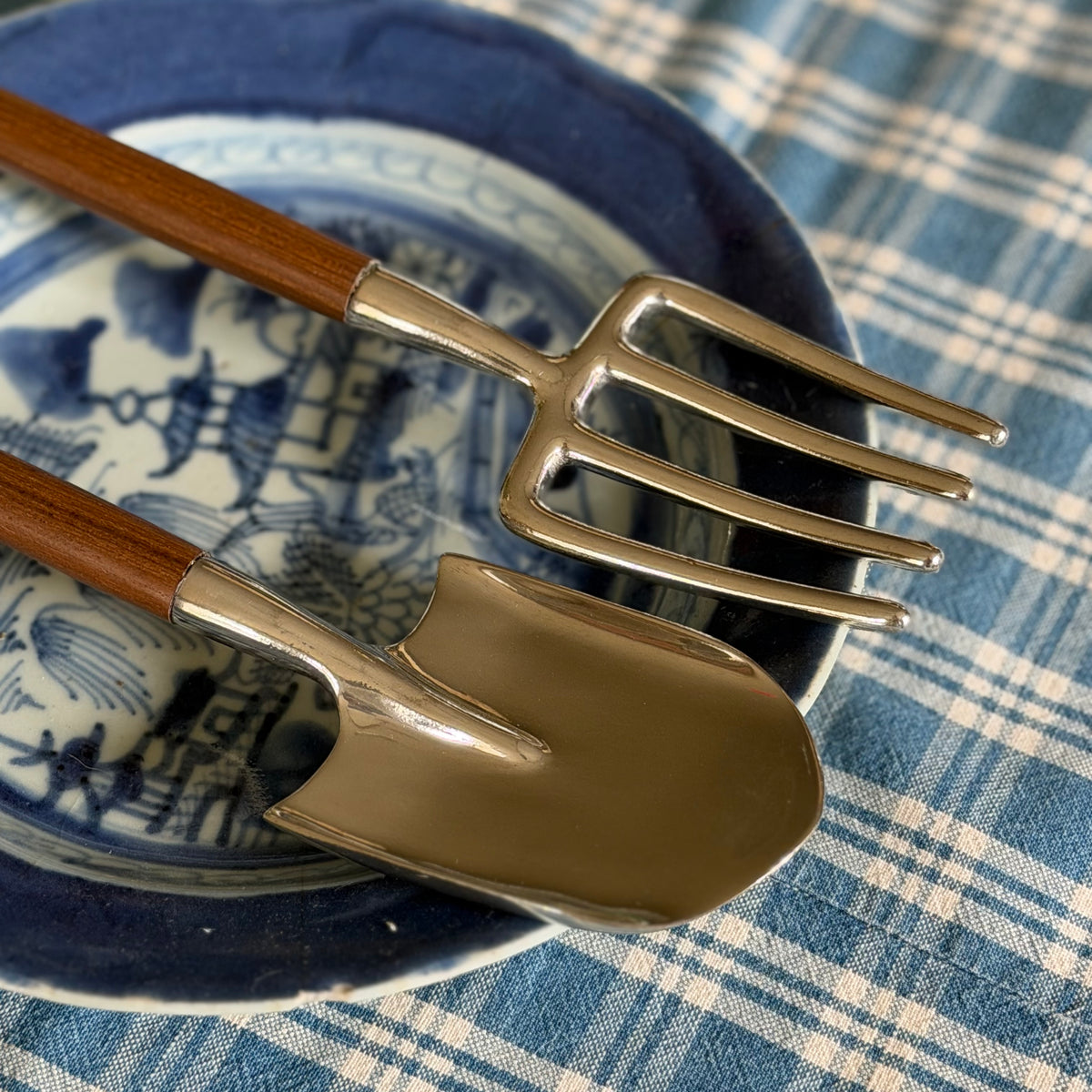 Pewter Garden Salad Servers